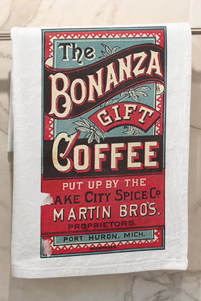 Bonanza Gift Coffee Organic Kitchen Tea Towel
