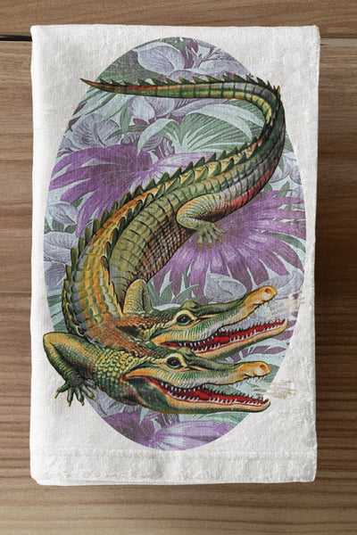 Twin Tides Gator Organic Kitchen Tea Towel