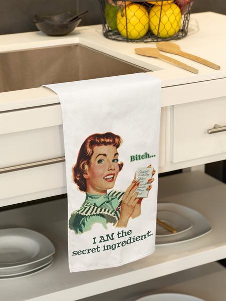 Bitch... I AM the Secret Ingredient Retro Organic Kitchen Towel