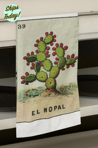 El Nopal Prickly Pear Organic Tea Towel