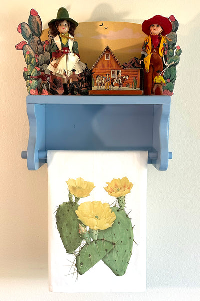 Cactus Flower Retro Organic Kitchen Towel