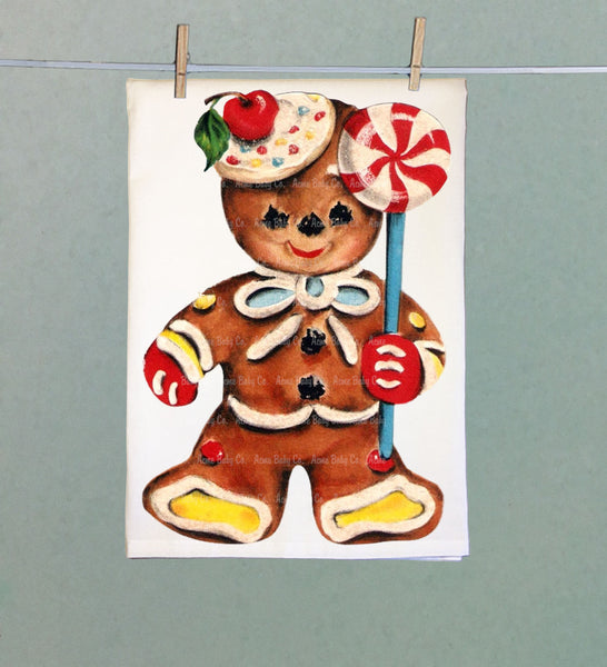 Gingerbread Man Organic Tea Towel