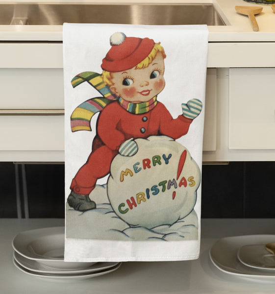 Snowball Boy Organic Tea Towel