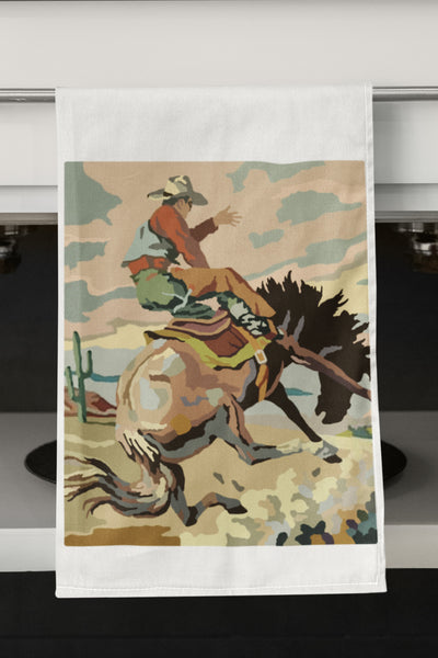 Paint By Numbers Cowboy Organic Kitchen Towel