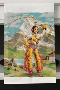 Roper Cowgirl Organic Tea Towel