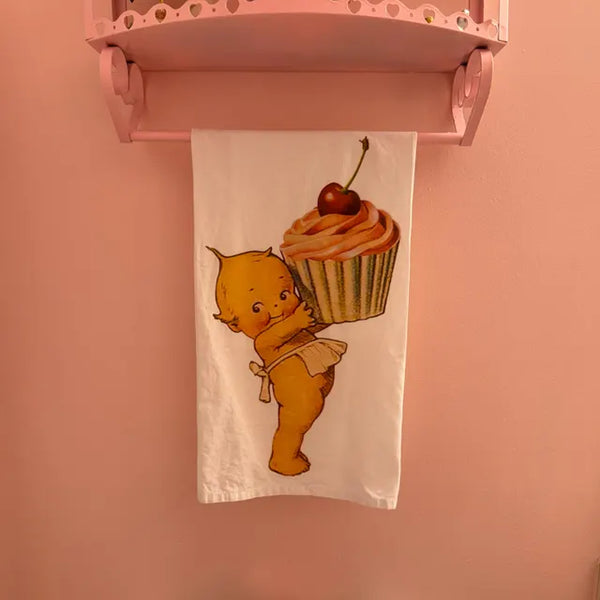 Cupcake Cutie Retro Organic Kitchen Towel