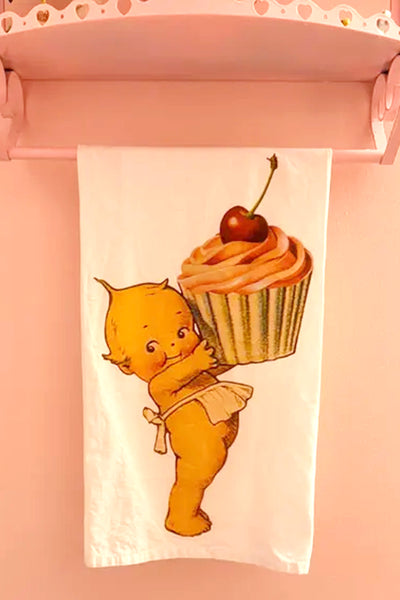 Cupcake Cutie Retro Organic Kitchen Towel
