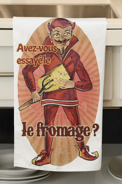 Avez-vous essayé le fromage? Retro Organic Kitchen Towel