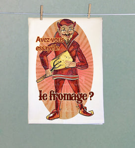 Avez-vous essayé le fromage? Retro Organic Kitchen Towel
