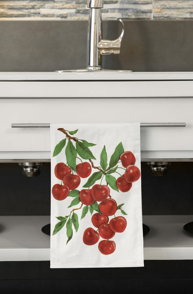 Classic Cherries Organic Tea Towel