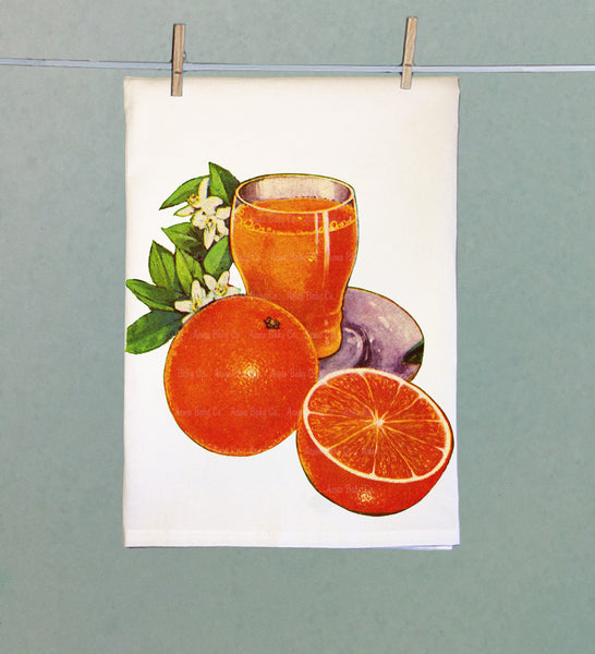 Fresh Orange Juice Organic Tea Towel