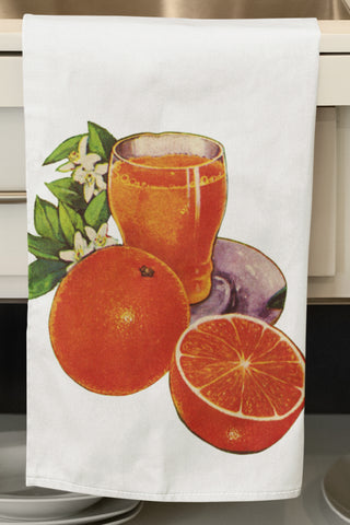 Fresh Orange Juice Organic Tea Towel