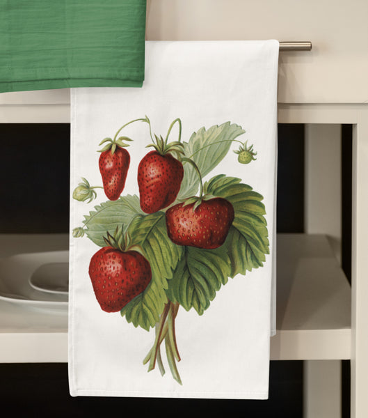 Natural Strawberries Organic Tea Towel