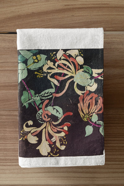 Honeysuckle Flowers Organic Tea Towel