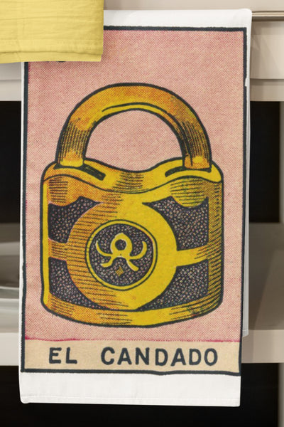 El Candado Padlock Retro Organic Kitchen Towel