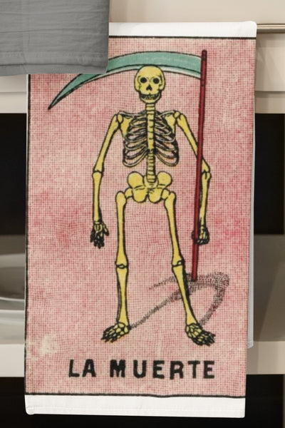 La Muerte Death Retro Organic Kitchen Towel