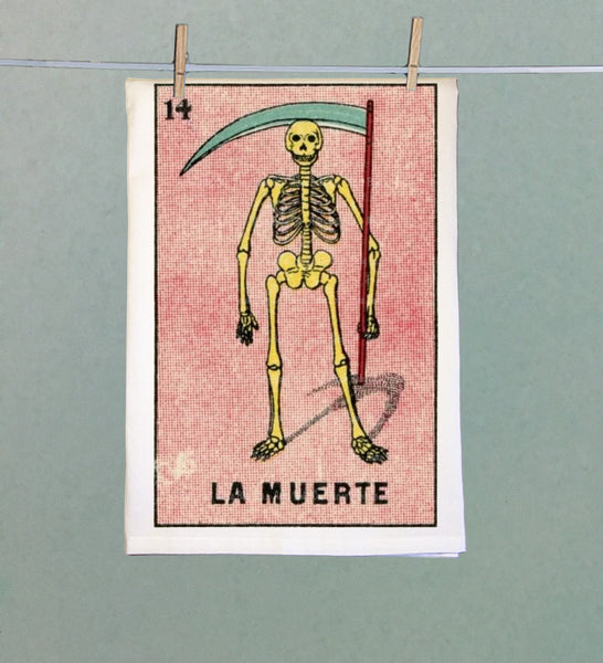 La Muerte Death Retro Organic Kitchen Towel