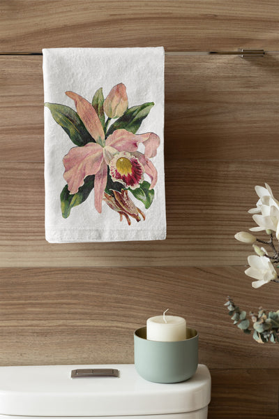 Orchid Flower Organic Tea Towel