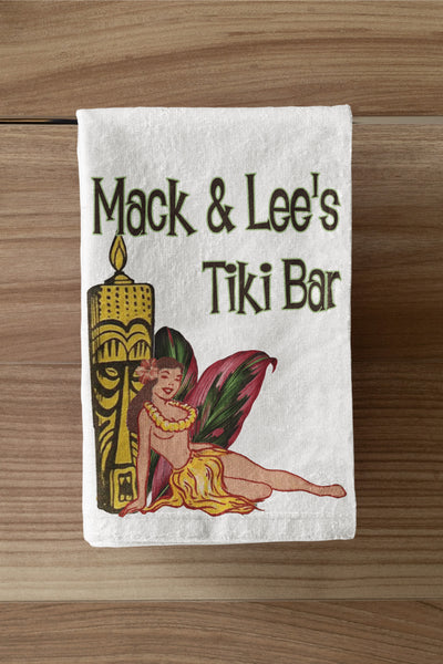 Custom Tiki Bar Retro Organic Kitchen Towel