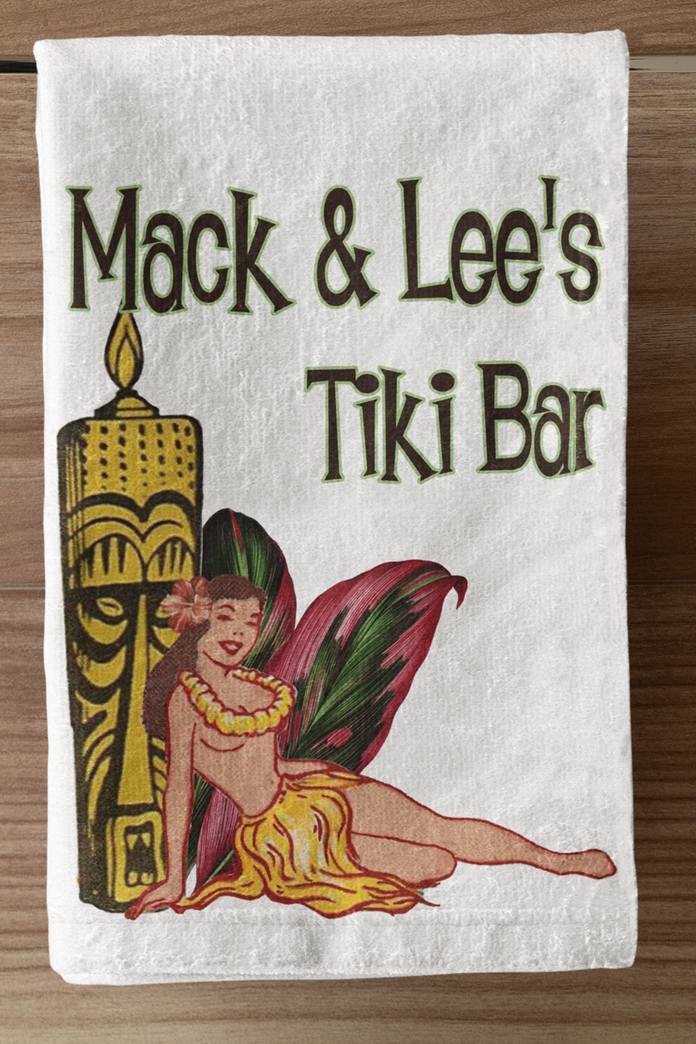 Custom Tiki Bar Retro Organic Kitchen Towel