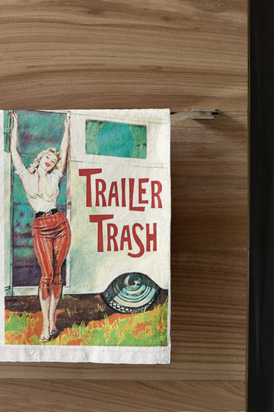 Trailer Trash Retro Kitsch Organic Tea Towel