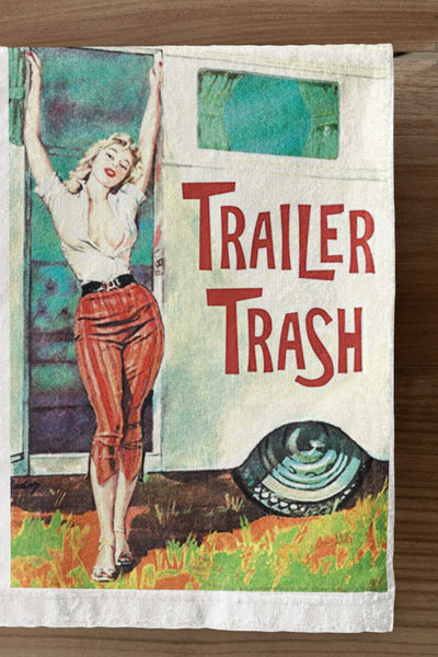 Trailer Trash Retro Kitsch Organic Tea Towel