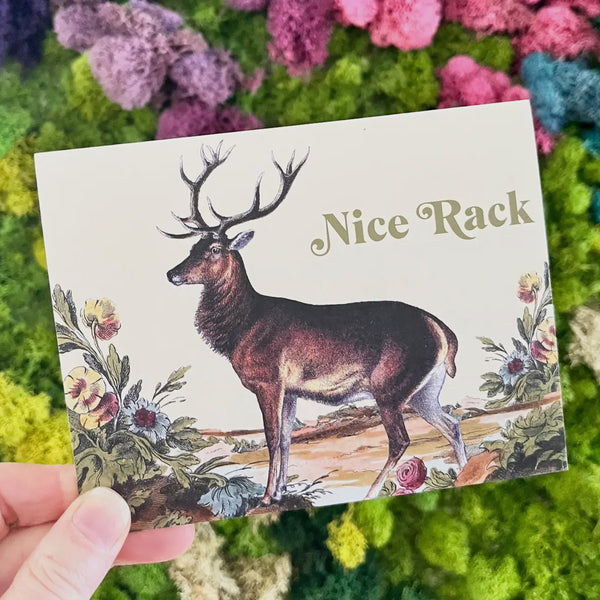 Nice Rack Funny Deer Card - Love Friendship Birthday