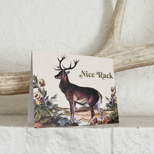 Nice Rack Funny Deer Card - Love Friendship Birthday