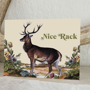 Nice Rack Funny Deer Card - Love Friendship Birthday