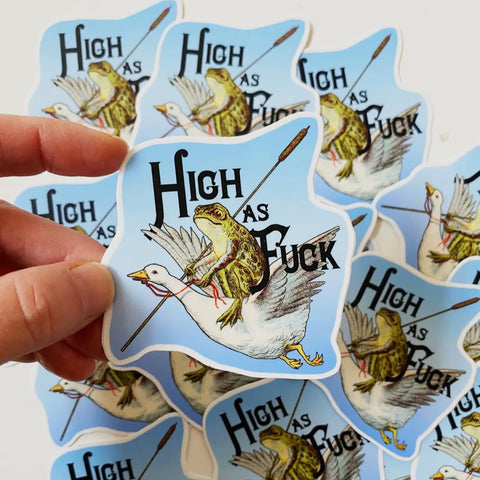 High As Fuck Funny Sticker