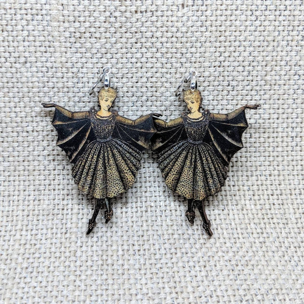 Vintage Bat Girl Earrings