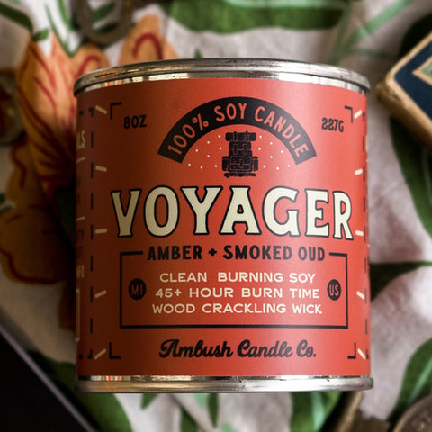 Voyager | Amber + Smoked Oud 8oz Soy Candle