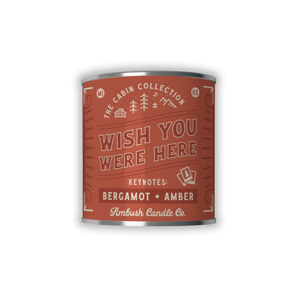 Wish You Were Here | Bergamot + Amber 8oz Soy Candle