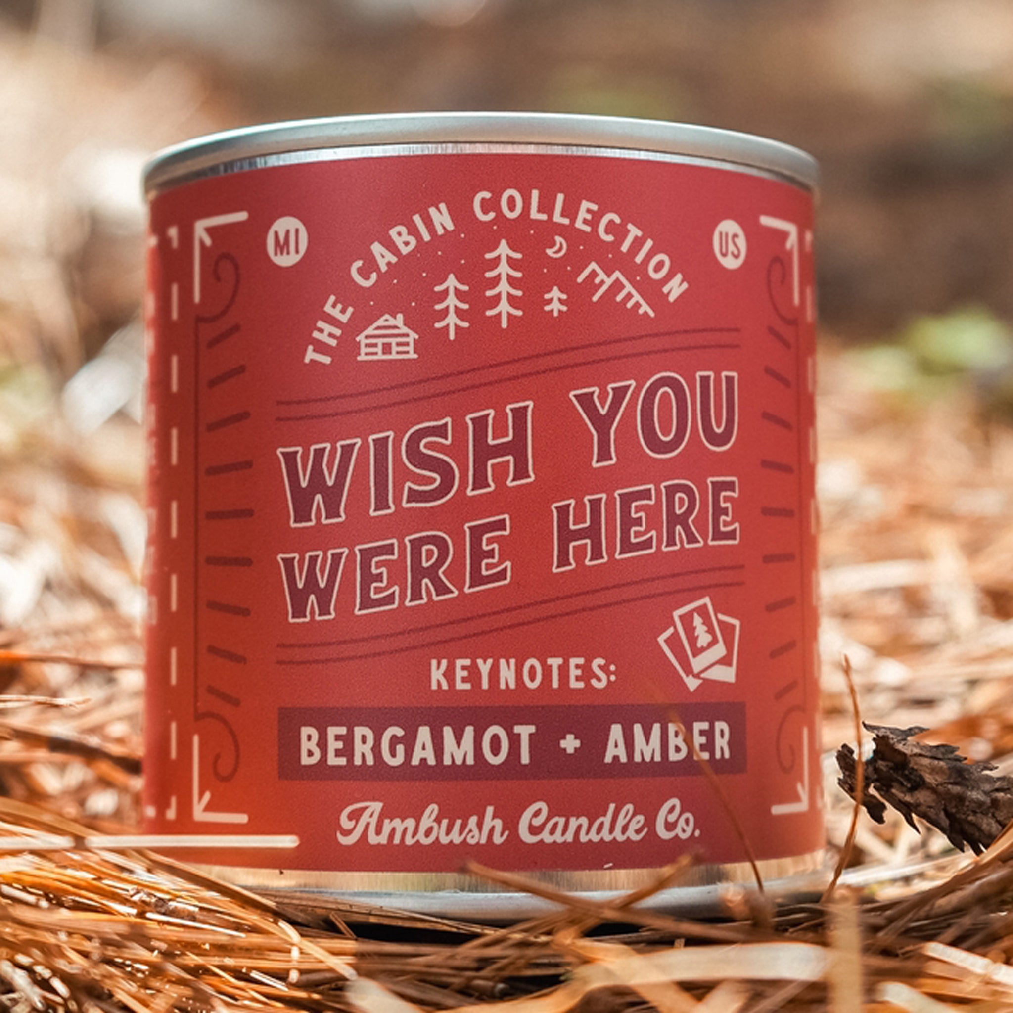 Wish You Were Here | Bergamot + Amber 8oz Soy Candle