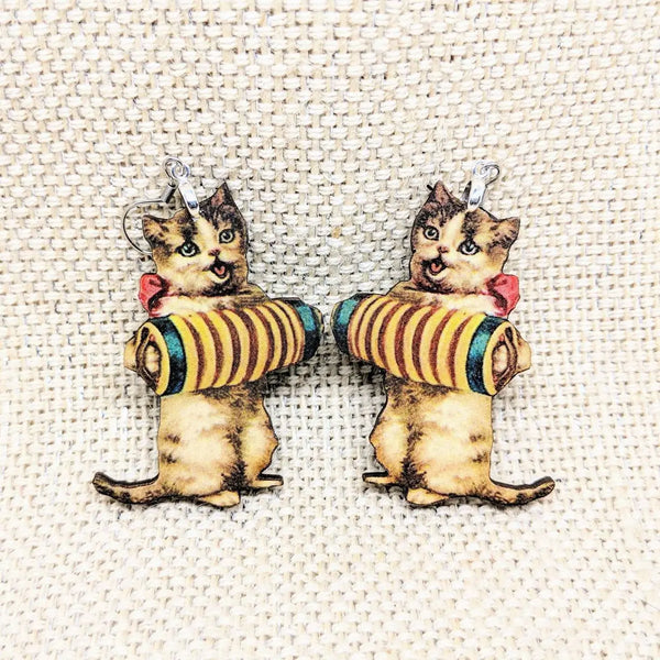 Accordion Cat Earrings