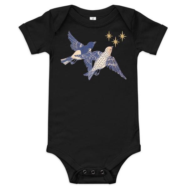 Bluebirds & Stars Baby One Piece