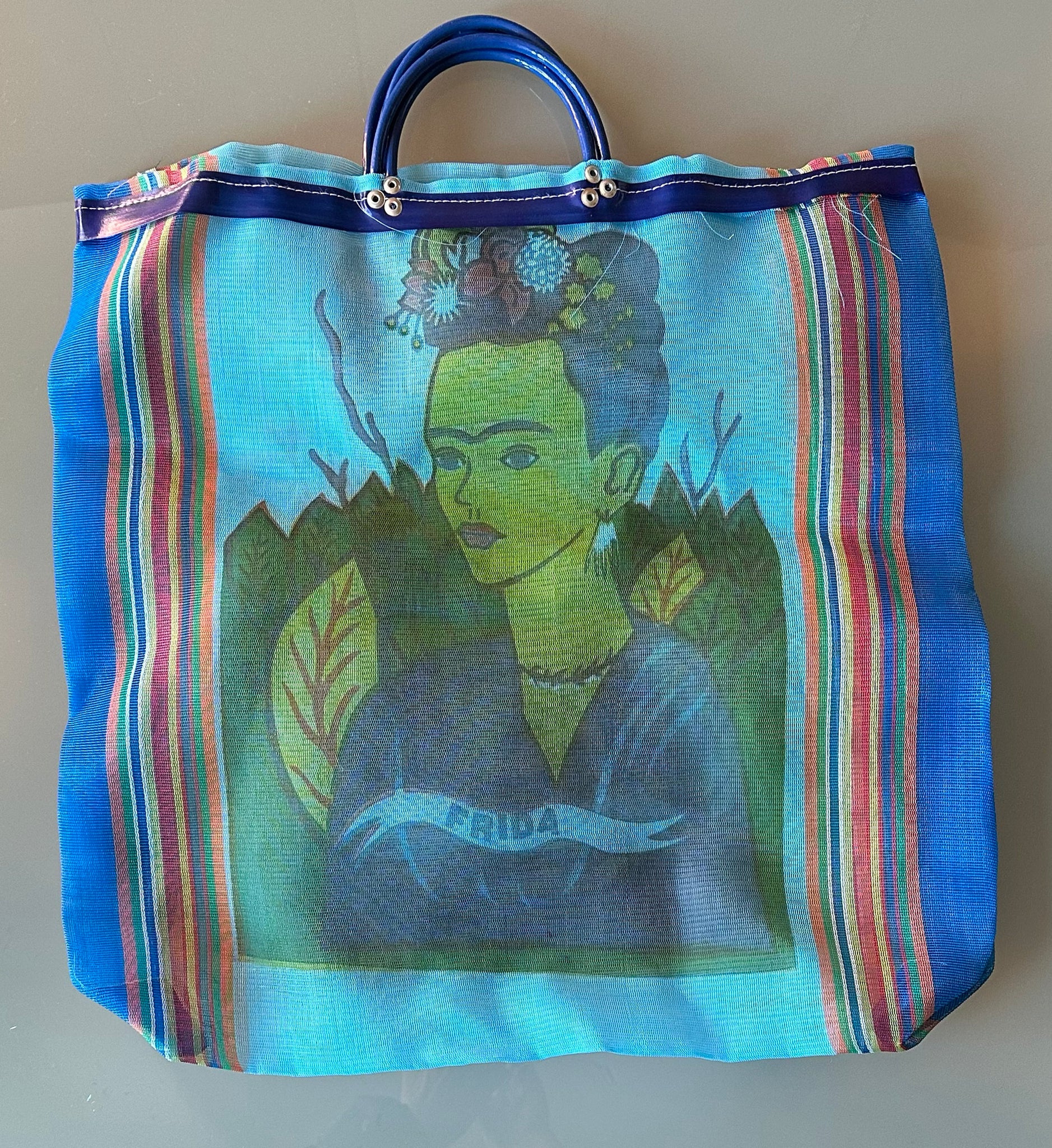 Mexican Market Bolsa Bag - Frida - blue