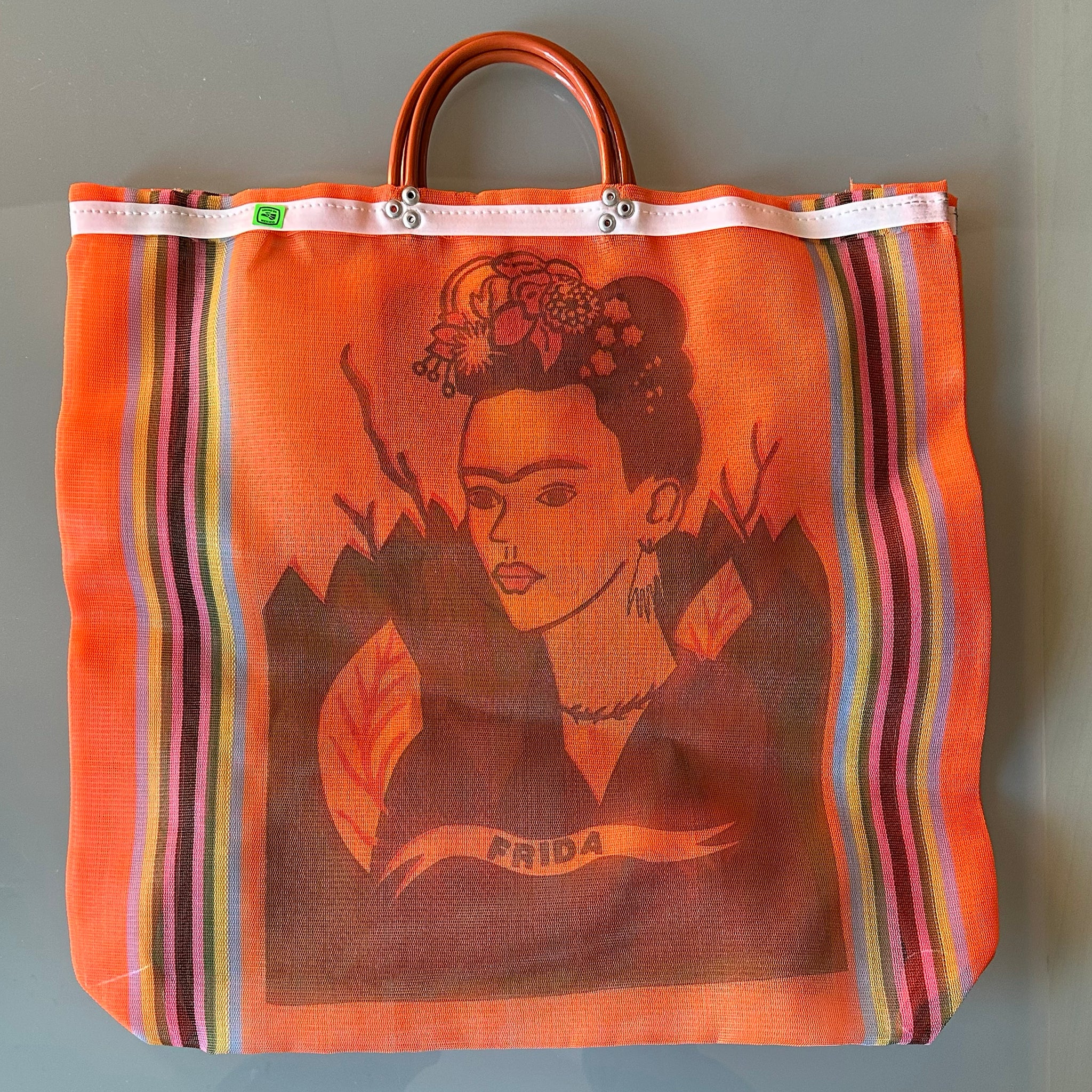 Mexican Market Bolsa Bag - Frida - orange