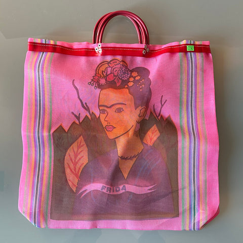 Mexican Market Bolsa Bag - Frida - pink