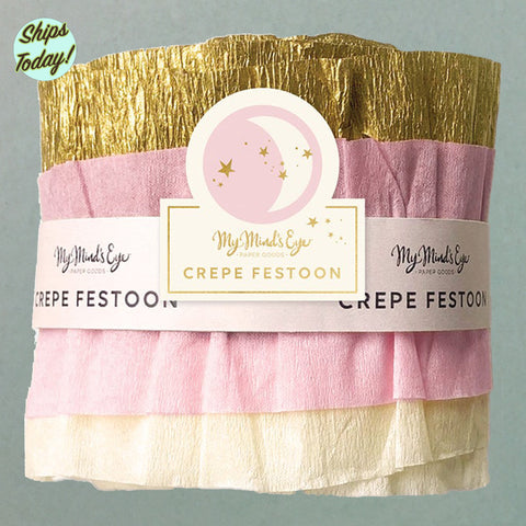 Baby Pink Cream & Gold Party Banner