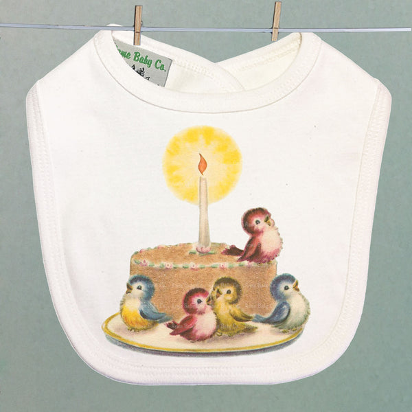 Natural Colors Birds and Cake Organic Baby Bib