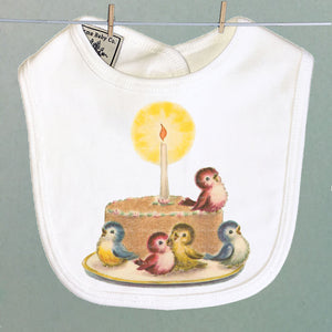 Natural Colors Birds and Cake Organic Baby Bib