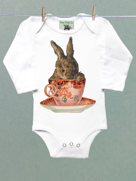 Teacup Bunny Organic One Piece Baby Bodysuit