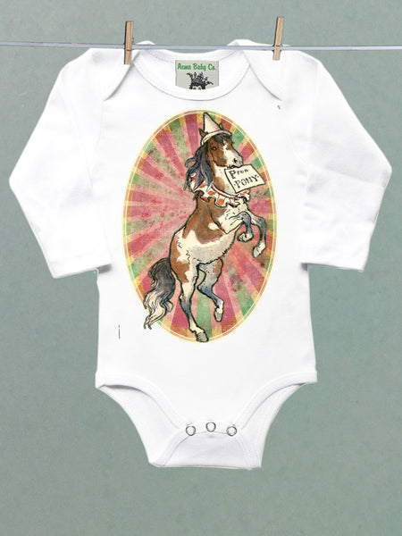 P is for Pony Circus Organic One Piece Baby Bodysuit