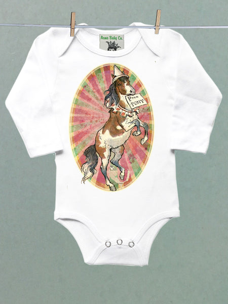 P is for Pony Circus Organic One Piece Baby Bodysuit