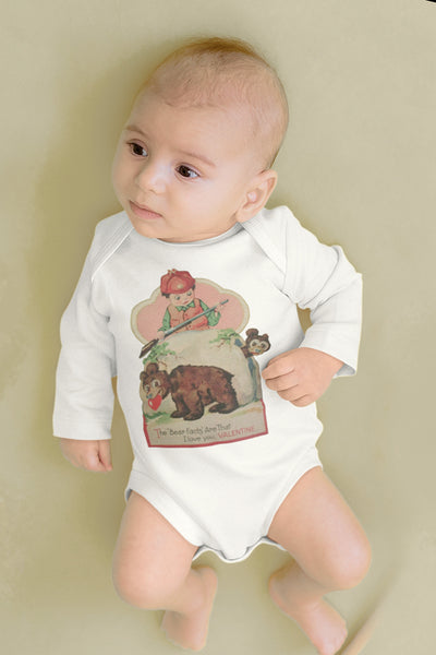 Valentine Bears Organic One Piece Baby Bodysuit