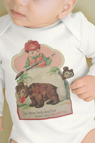 Valentine Bears Organic One Piece Baby Bodysuit