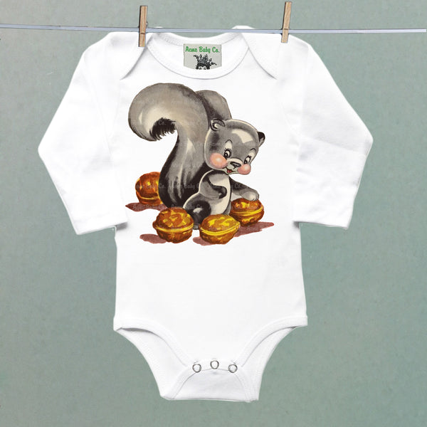 Cute Squirrel Organic One Piece Baby Bodysuit