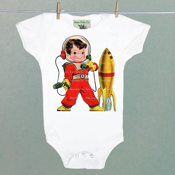 Rocket Boy Organic One Piece Baby Bodysuit