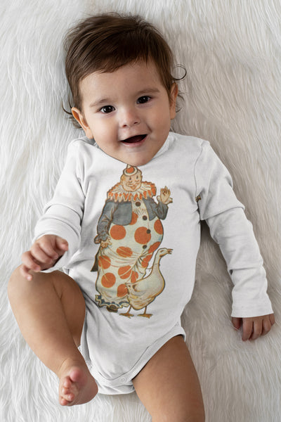 Clown and Goose One Piece Baby Bodysuit